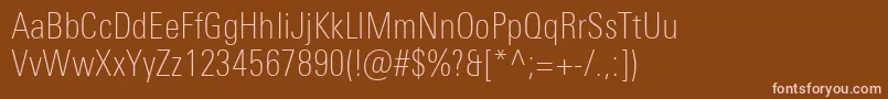 Шрифт UniversNextProThinCondensed – розовые шрифты на коричневом фоне
