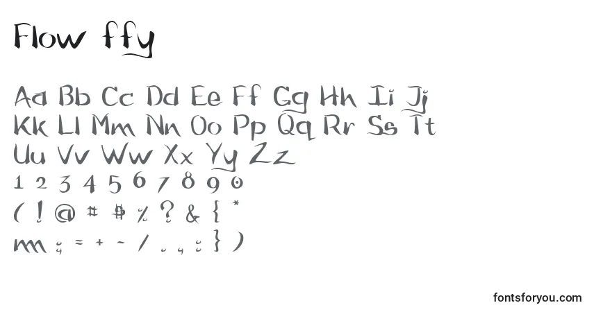 Fuente Flow ffy - alfabeto, números, caracteres especiales