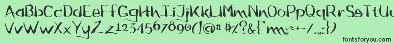 Flow ffy Font – Black Fonts on Green Background