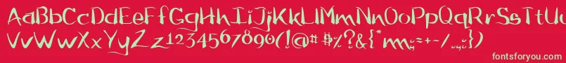 Flow ffy Font – Green Fonts on Red Background