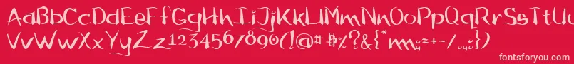 Flow ffy Font – Pink Fonts on Red Background