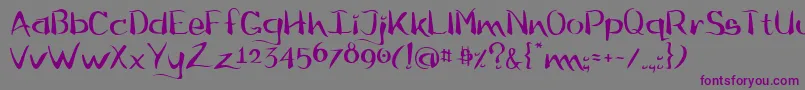 Flow ffy Font – Purple Fonts on Gray Background