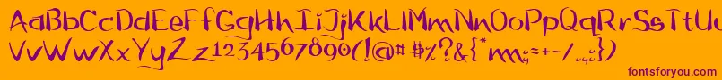 Flow ffy Font – Purple Fonts on Orange Background