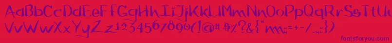 Flow ffy Font – Purple Fonts on Red Background