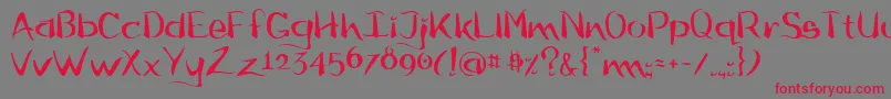Flow ffy Font – Red Fonts on Gray Background
