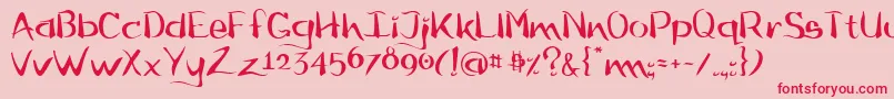 Flow ffy Font – Red Fonts on Pink Background