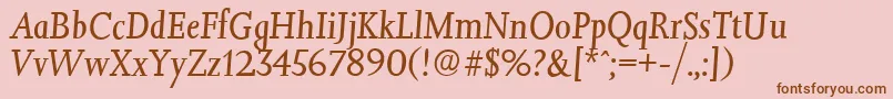 fuente JessicaserialItalic – Fuentes Marrones Sobre Fondo Rosa