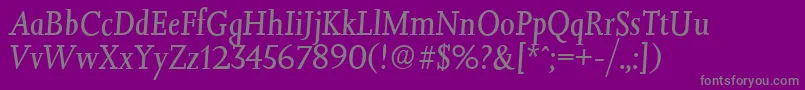 JessicaserialItalic-Schriftart – Graue Schriften auf violettem Hintergrund