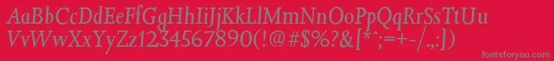 Czcionka JessicaserialItalic – szare czcionki na czerwonym tle