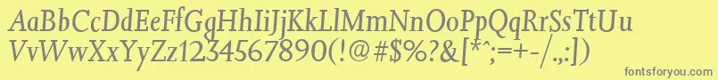 Подробнее о шрифте JessicaserialItalic Шрифт JessicaserialItalic – серые шрифты на жёлтом фоне