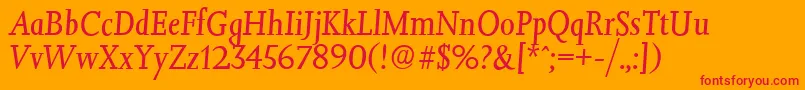 JessicaserialItalic-fontti – punaiset fontit oranssilla taustalla