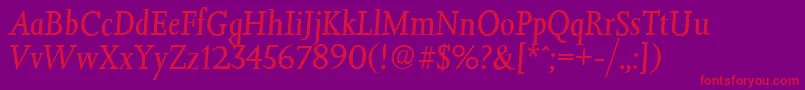 JessicaserialItalic Font – Red Fonts on Purple Background