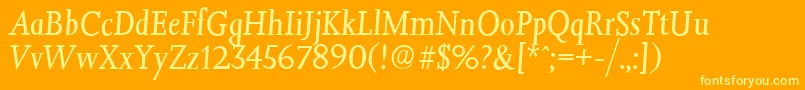 JessicaserialItalic Font – Yellow Fonts on Orange Background