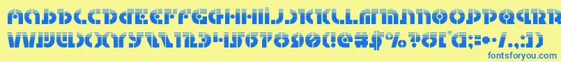 Questlokhalf Font – Blue Fonts on Yellow Background