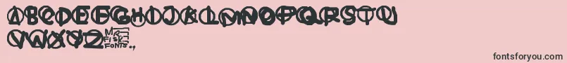 Шрифт Hardware – чёрные шрифты на розовом фоне
