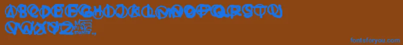 Hardware Font – Blue Fonts on Brown Background