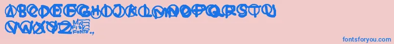 Шрифт Hardware – синие шрифты на розовом фоне