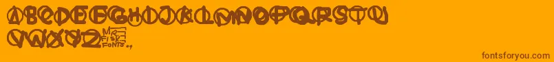 Hardware Font – Brown Fonts on Orange Background