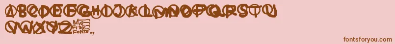 Шрифт Hardware – коричневые шрифты на розовом фоне