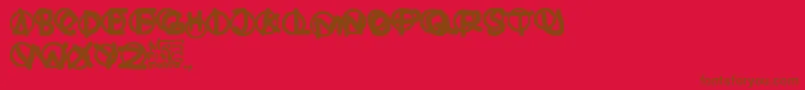 フォントHardware – 赤い背景に茶色の文字