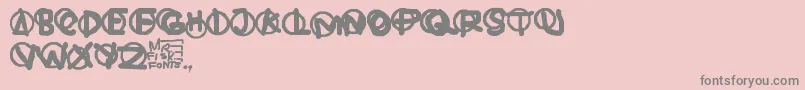 フォントHardware – ピンクの背景に灰色の文字