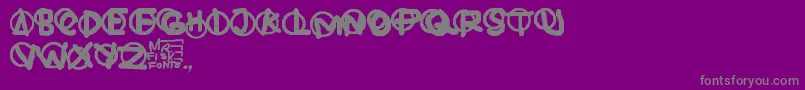 フォントHardware – 紫の背景に灰色の文字