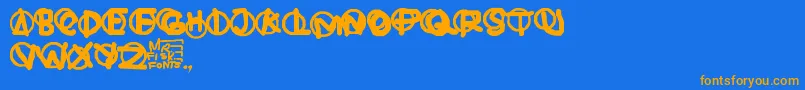 Hardware Font – Orange Fonts on Blue Background