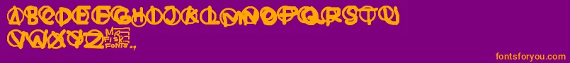 Шрифт Hardware – оранжевые шрифты на фиолетовом фоне