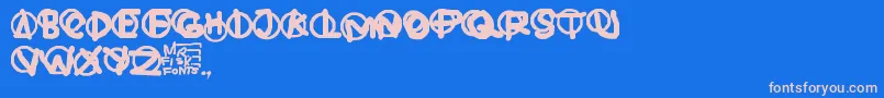 Hardware Font – Pink Fonts on Blue Background