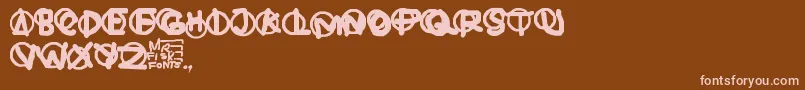 Hardware Font – Pink Fonts on Brown Background
