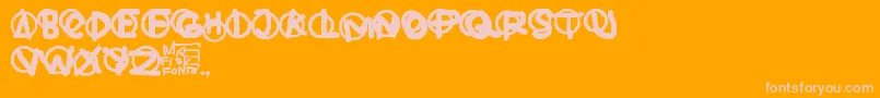 Hardware-Schriftart – Rosa Schriften auf orangefarbenem Hintergrund
