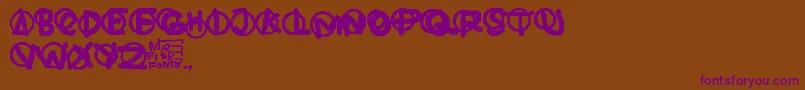 Hardware Font – Purple Fonts on Brown Background