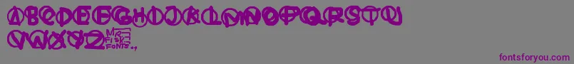 Hardware-Schriftart – Violette Schriften auf grauem Hintergrund