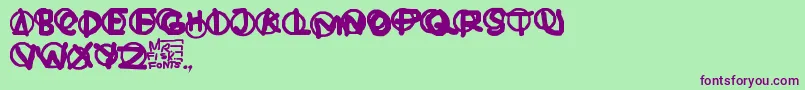 Hardware Font – Purple Fonts on Green Background