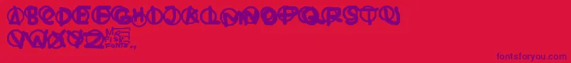 Шрифт Hardware – фиолетовые шрифты на красном фоне