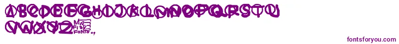 フォントHardware – 白い背景に紫のフォント