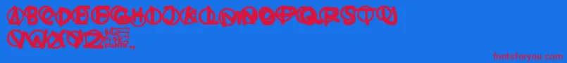 フォントHardware – 赤い文字の青い背景