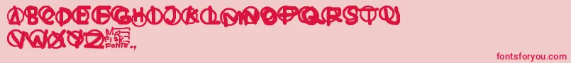 Hardware Font – Red Fonts on Pink Background