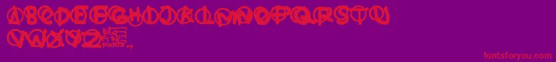 Hardware-Schriftart – Rote Schriften auf violettem Hintergrund