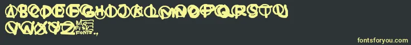 Hardware Font – Yellow Fonts on Black Background