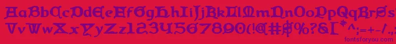Queencountryb Font – Purple Fonts on Red Background