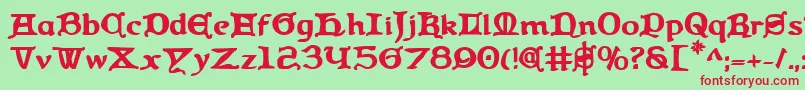 Queencountryb Font – Red Fonts on Green Background