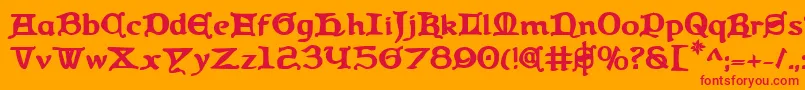 Queencountryb Font – Red Fonts on Orange Background
