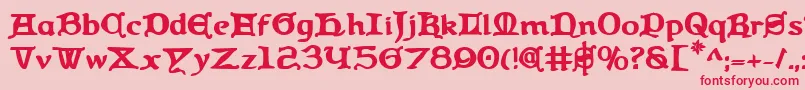 Queencountryb Font – Red Fonts on Pink Background