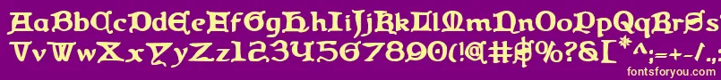 Queencountryb Font – Yellow Fonts on Purple Background