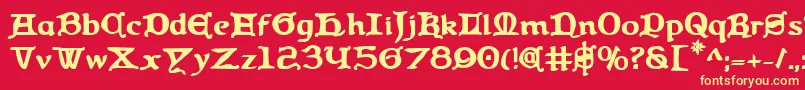 Queencountryb Font – Yellow Fonts on Red Background