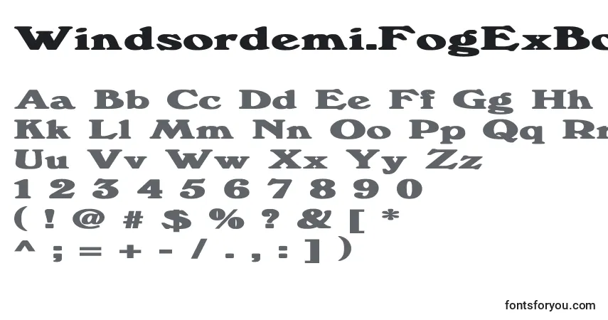 Czcionka Windsordemi.FogExBold – alfabet, cyfry, specjalne znaki