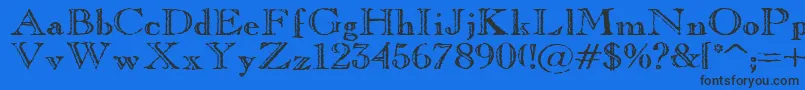 OldCopperfield Font – Black Fonts on Blue Background