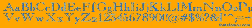 OldCopperfield Font – Blue Fonts on Orange Background