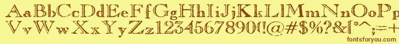 OldCopperfield Font – Brown Fonts on Yellow Background
